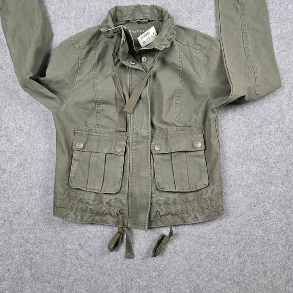 NWT Aeropostale Jacket Womens Small Green Utility Pockets Full Zip Lightweight - Picture 8 of 16